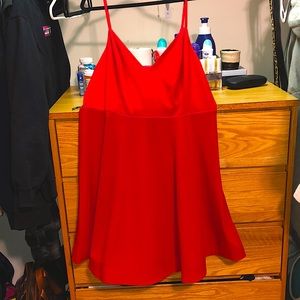 red sleeveless fit and flare dress. tag still on!